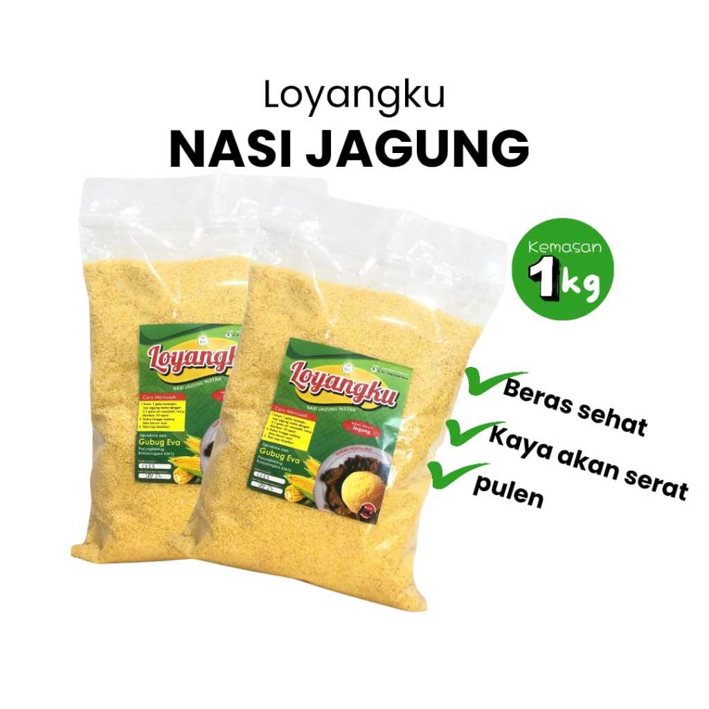 

Beras Jagung - Nasi Jagung 1kg Instan Pengganti Beras Putih Bebas Gluten Rendah Kalori - Bahan Nasi - Rice Food