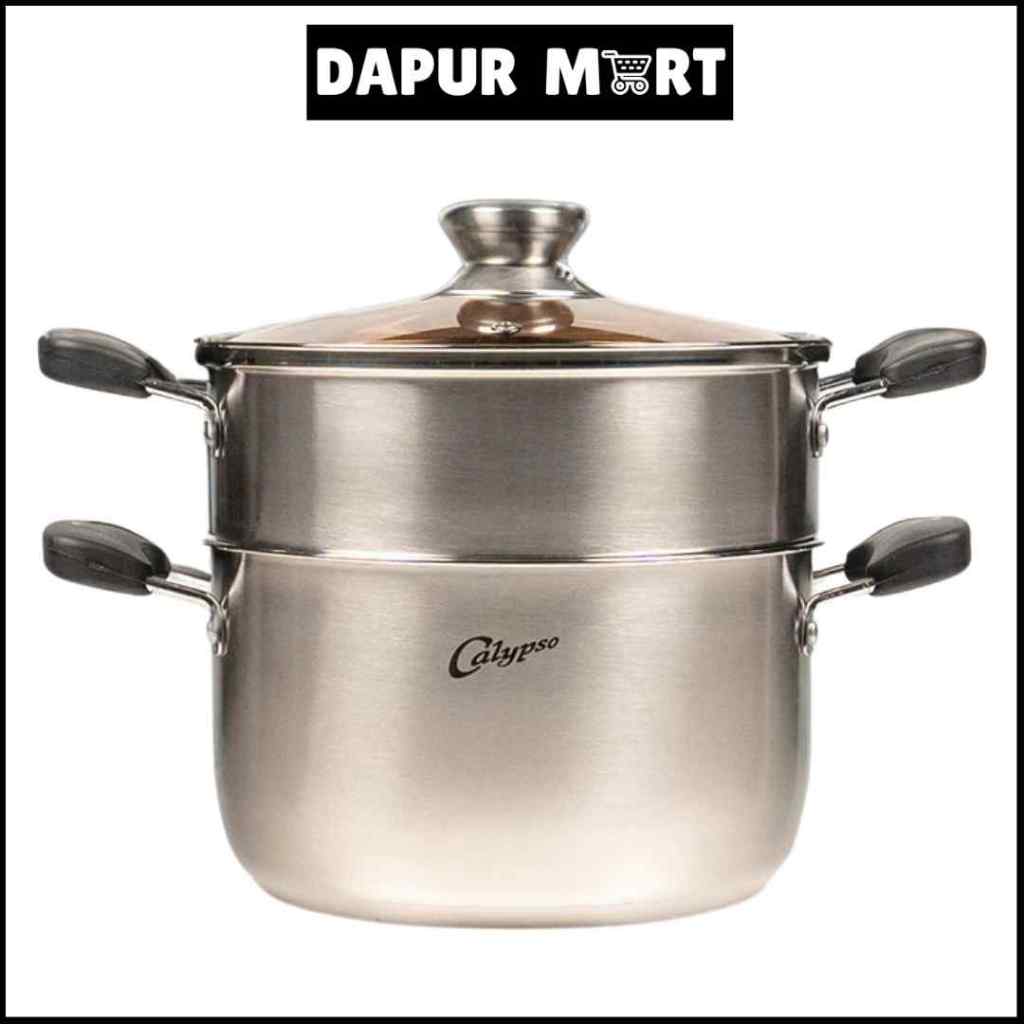 CALYPSO Panci Kukus Sup Multifungsi + Steamer 24cm 26cm Stainless Steel | Panci Masak Sup
