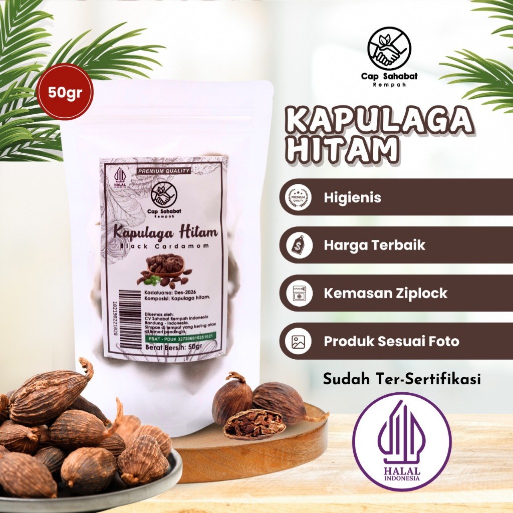 

RB22 50gr Kapulaga Hitam / Black True Cardamom / Rempah / JSR 100% PREMIUM QUALITY CAP SAHABAT