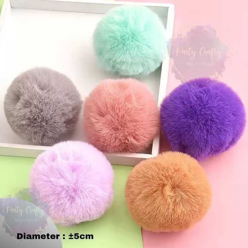 (READY isi 1pcs) 5cm /8cm/pompom bulat/pompom bandul pompom gantung/pompom halus 5cm/pompom
