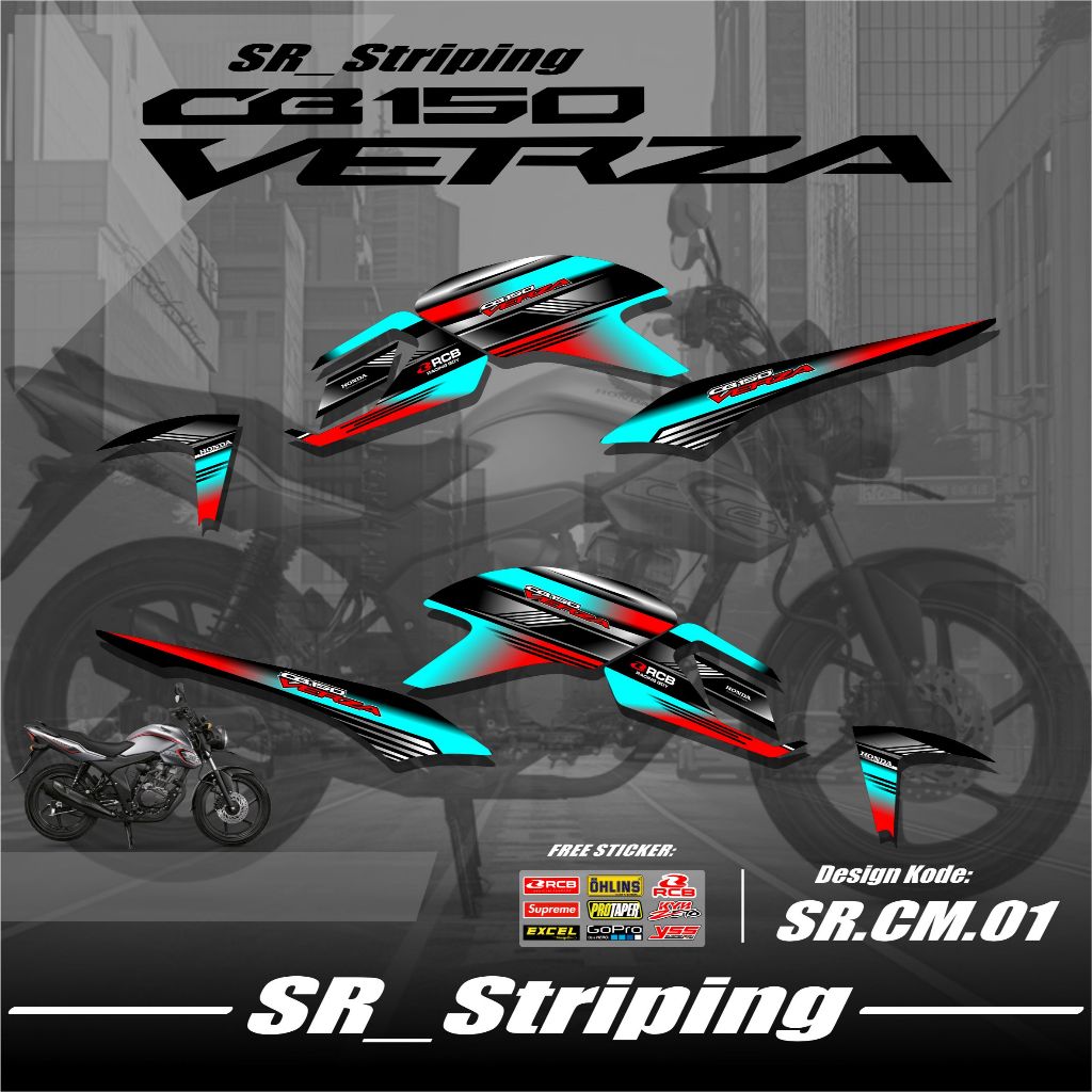 Sticker Stiker CB VERZA 150 Variasi - Striping cb Verza 150 - decal CB Verza 150 - Aksesoris Body Mo