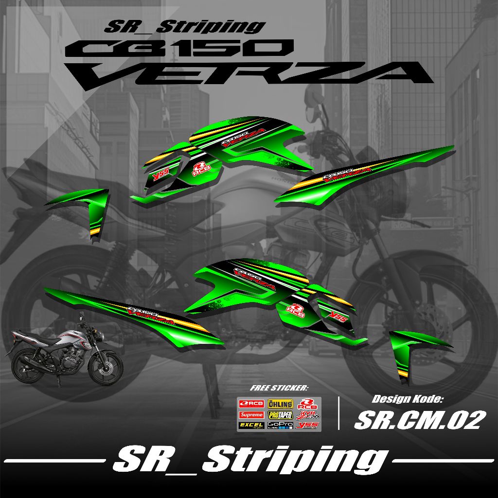 Sticker Stiker CB VERZA 150 Variasi - Striping cb Verza 150 - decal CB Verza 150 - Aksesoris Body Mo