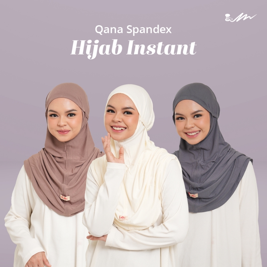 ZM X Meccanism - Qana Bergo Hijab Instan Premium Airflow Cooltech  - Hijab Kaos Non Pet Bergo Syar'i