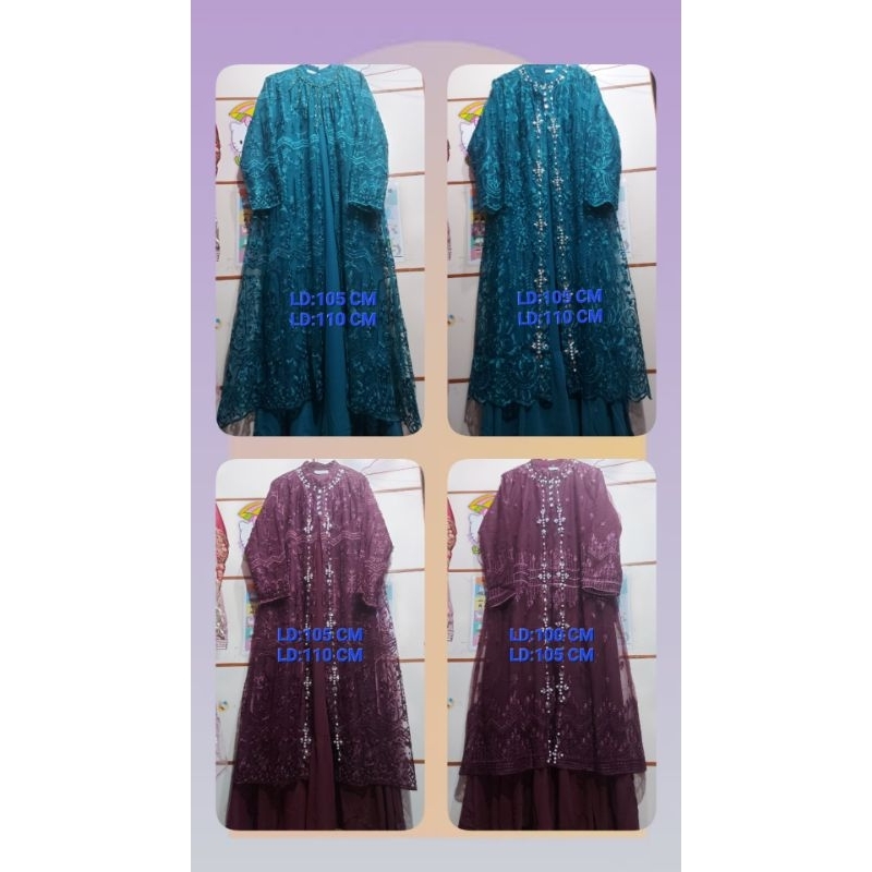gamis terbaru / gamis outer lepas pasang / gamis brokat / gamis brukat / gamis pesta