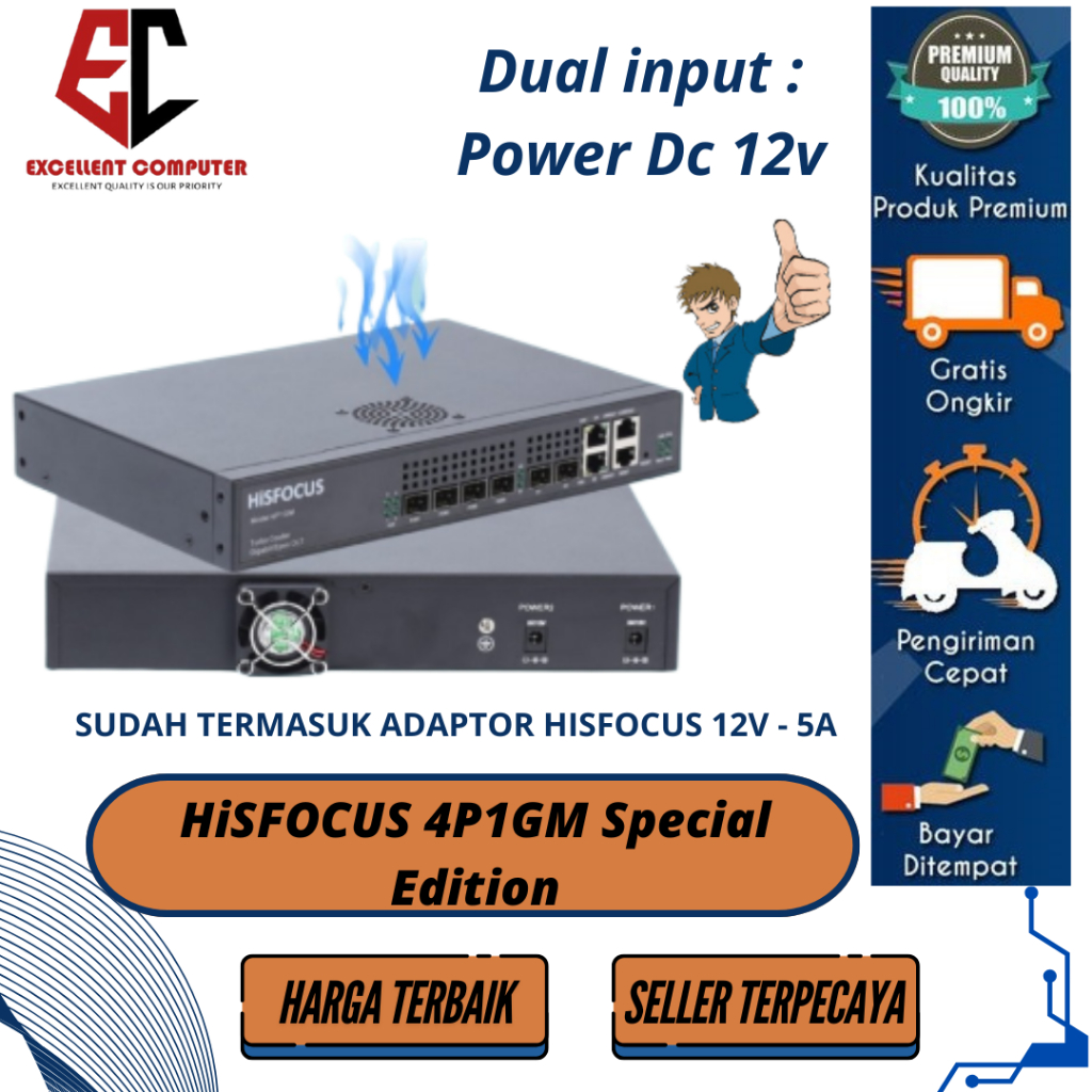 OLT EPON HiSFOCUS 4P1GM Special Edition TURBO COOLER  [ Hioso 7304 4P ]