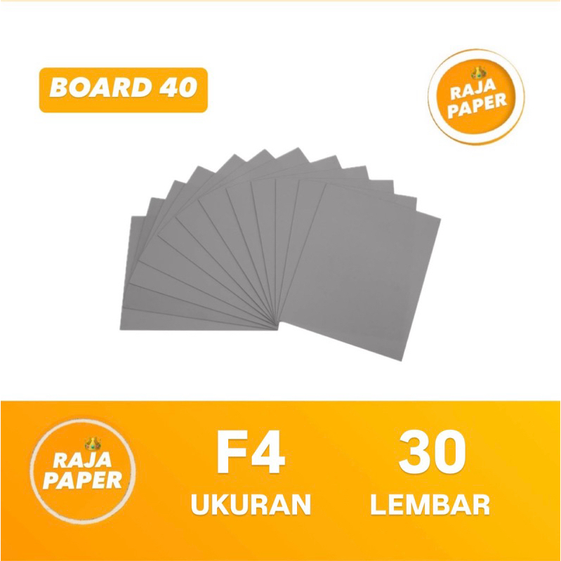 Kertas Karton Grey Board Ukuran F4 30 Lembar No 40 ( 215 Mm x 330 Mm ) / ( 21.5 Cm x 33 Cm ) 30 Lbr 