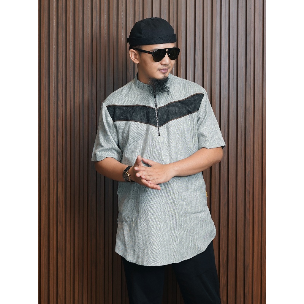 Kurta Jabil by Al Amwa Premium | Kurta Dewasa Lengan Pendek | Kurta Pria Dewasa Resleting