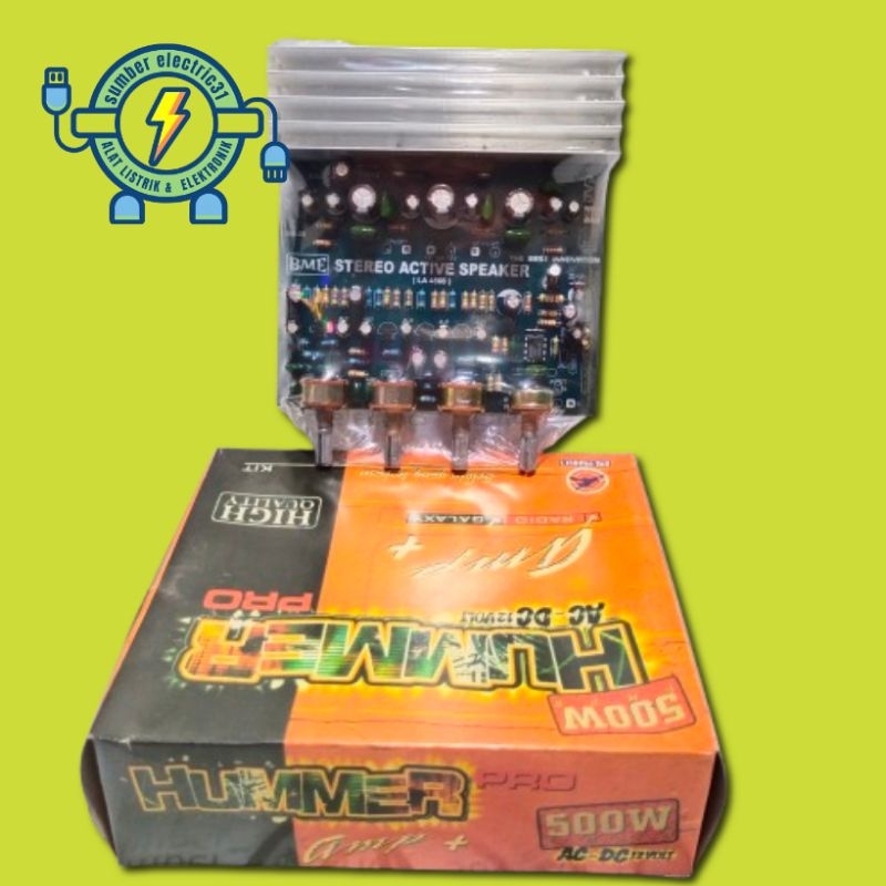 KIT POWER / SPEAKER AKTIF STEREO HUMMER PRO DC 12 VOLT 500 WATT BY BME