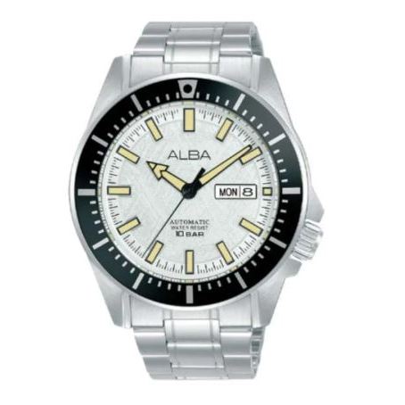 Jam Tangan Pria Alba Mechanical AL4721 AL4721X1 Strap Stainless Steel Silver Automatic Men White and