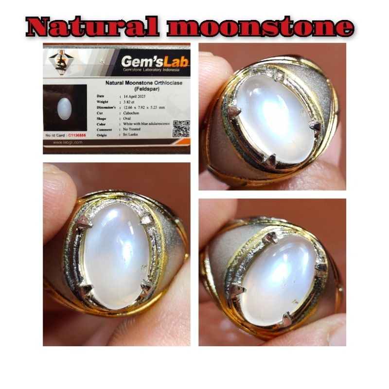 CINCIN BATU PERMATA MOONSTONE CEYLON SRILANKA