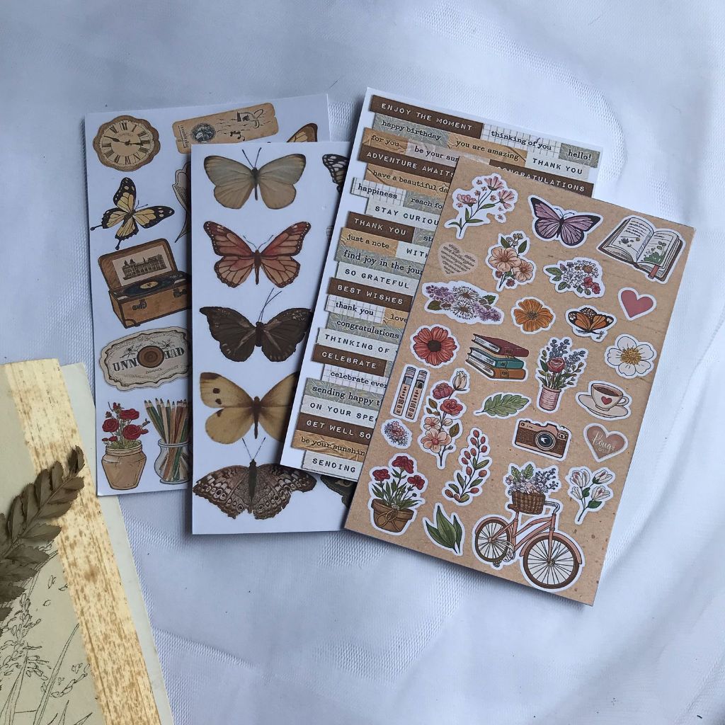 

[paww craft] STICKER JURNAL VINTAGE GLOSSY PREMIUM NON CUTTING