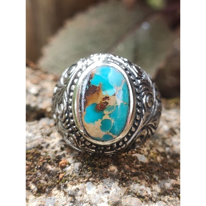 NATURAL PIRUS PERSIA BIRU LAUT URAT EMAS