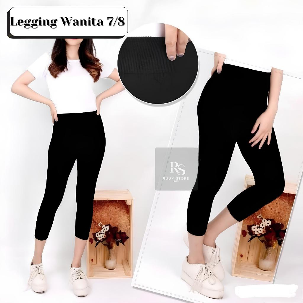 Legging 7 8 Wanita Import Bahan Premium