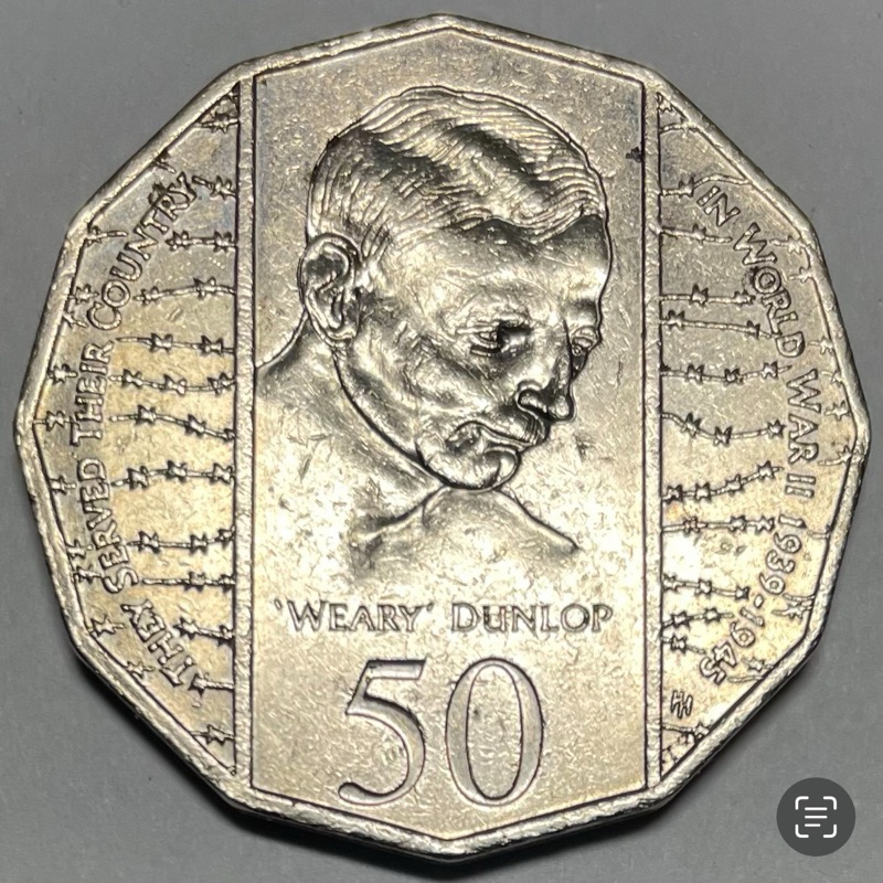 #Coin Australia 50cents 1995 Weary Dunlop #Koin Khusus Kolektor #special Edition koin peringatan Aus