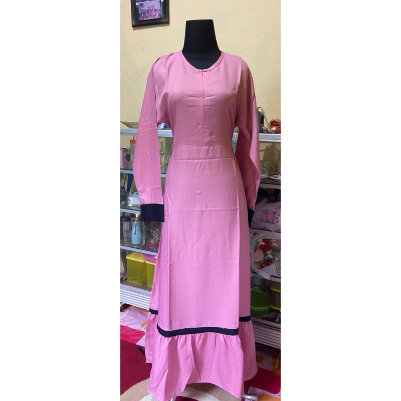 PL gamis pink + hijab