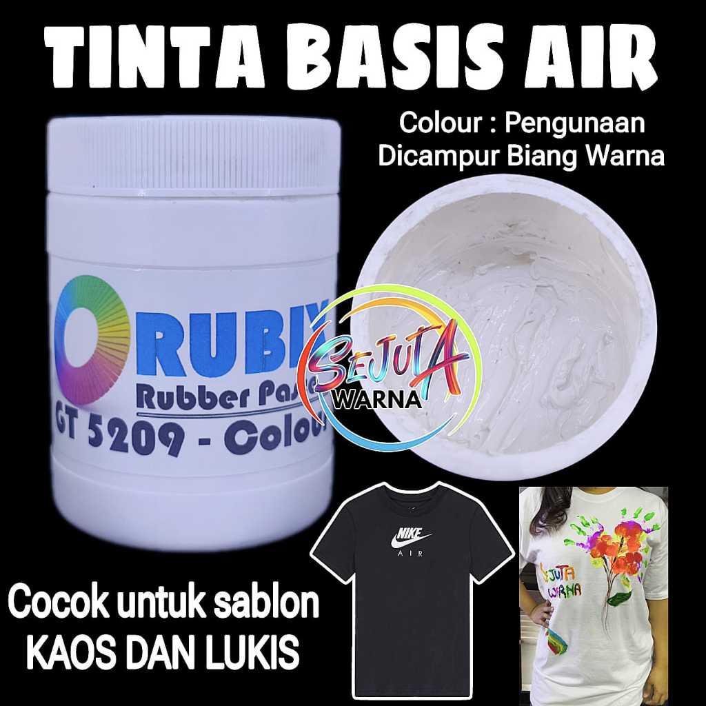 

TINTA RUBBER PASTA KILAP BASIS AIR GT 5209 COLOUR SABLON KAOS LUKIS 1KG