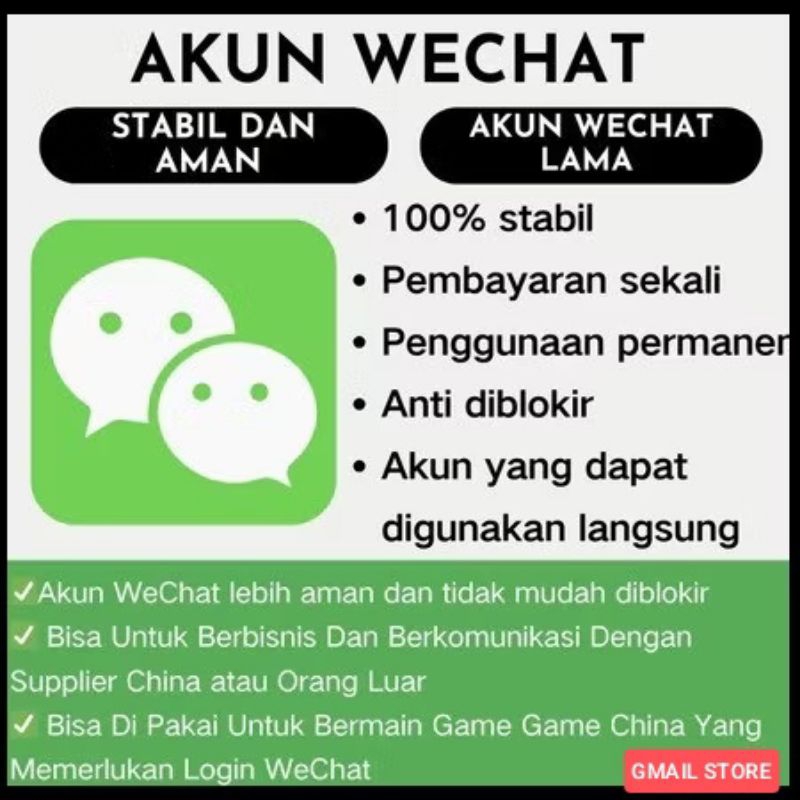 Akun Wechat Baru dan Lama Permanen Siap Pakai