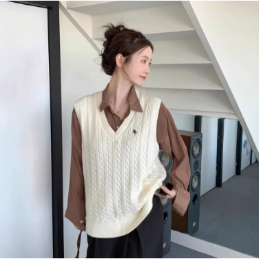 Mona Vest Knit Import Grosir 72 knit import premium Rompi Rajut Wanita Korean  Style Big Size Atasan