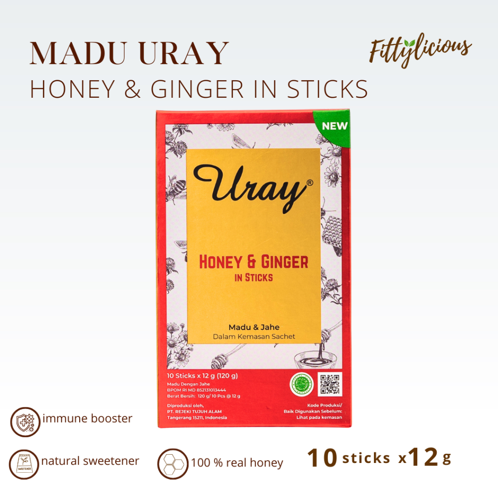 

Uray Raw Honey & Ginger in Sticks 120 gr