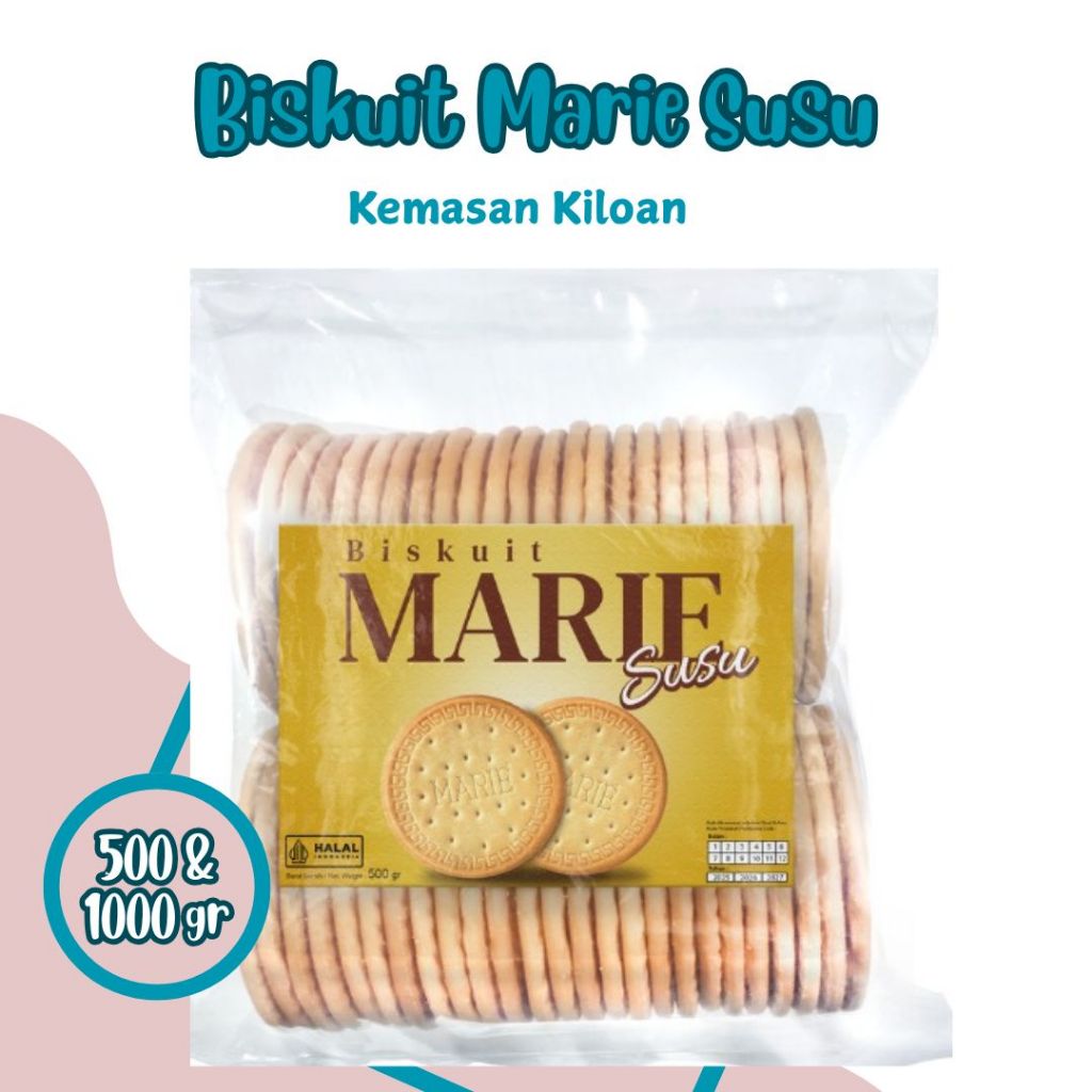 

BISKUIT MARIE SUSU 500 Gr, 1000 Gr Biskuit Kemasan Kiloan