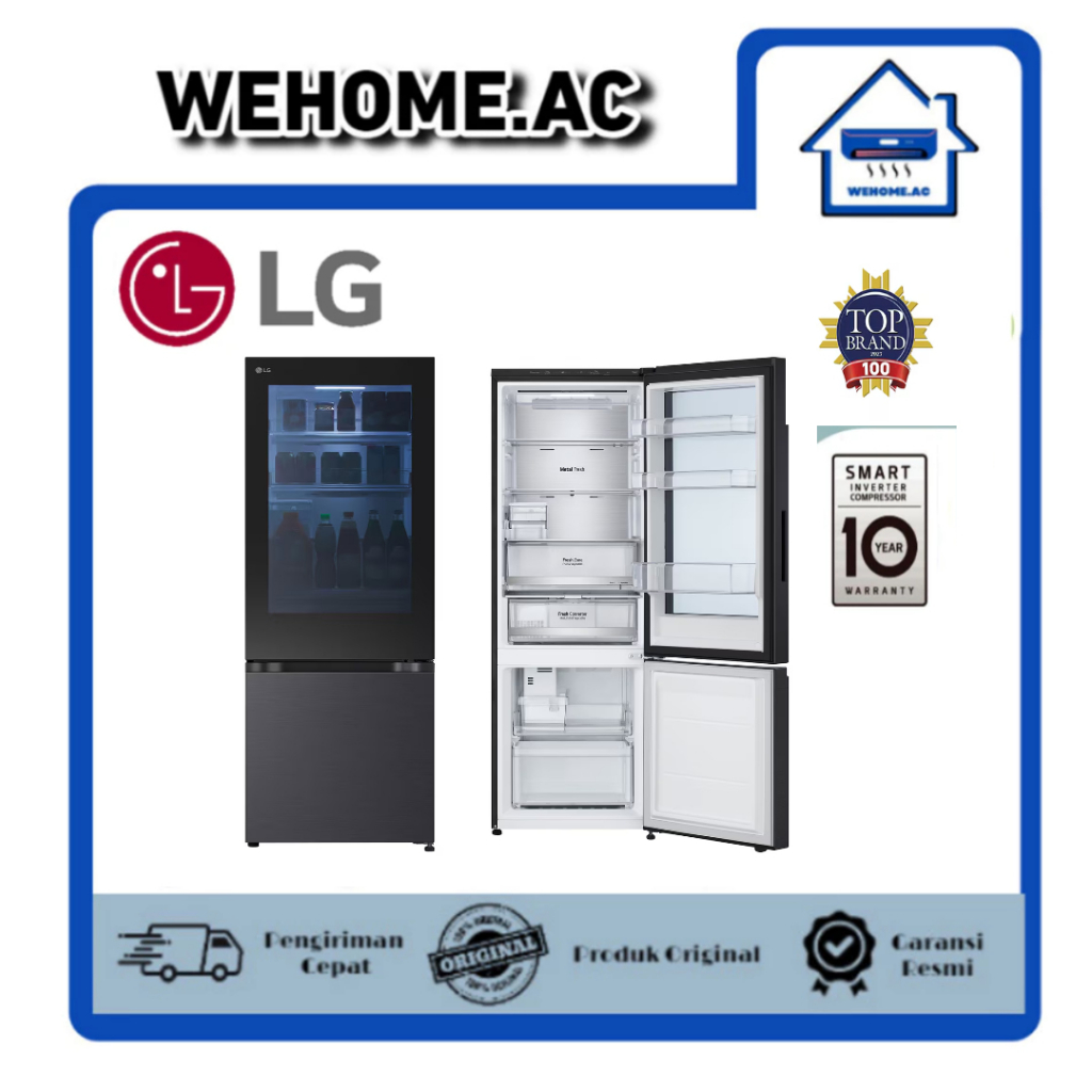 Kulkas 2 Pintu LG BN-V389FQEF Kulkas Lg instaview Frezer Bawah
