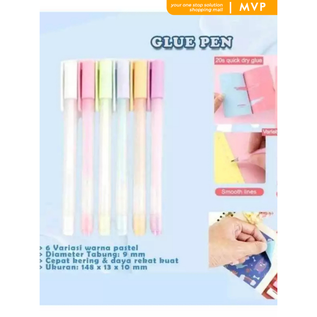 

MVP Color Glue Pen Pastel Lem Kertas Bentuk Pulpen Cair Untuk Karya Kreatif