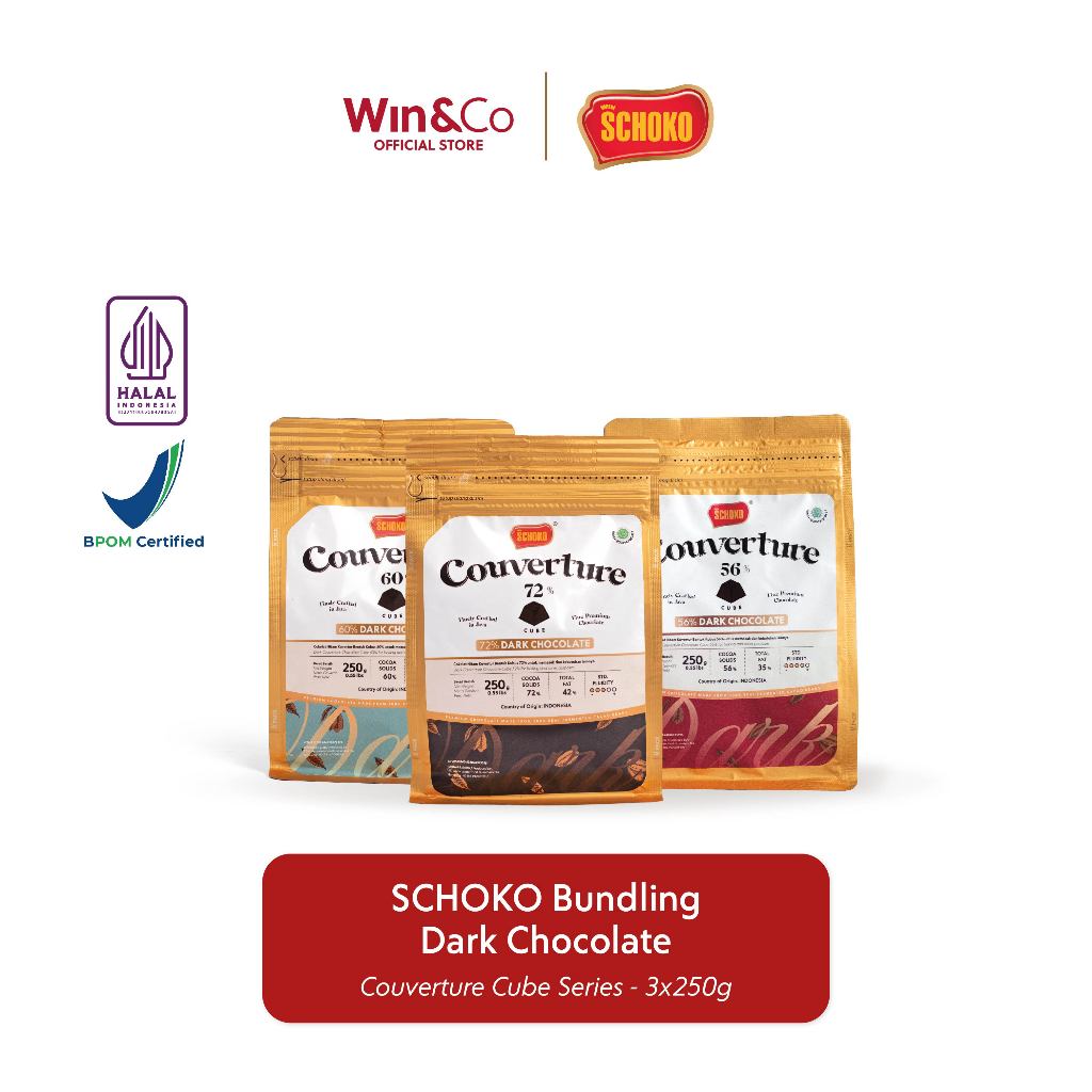 

SCHOKO Bundling Couverture Dark Chocolate Series - 3 x 250g