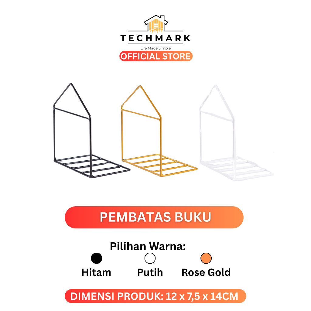 

Pembatas Buku Besi Model Rumah (1 Pcs) / House Bookshelf Verturewire