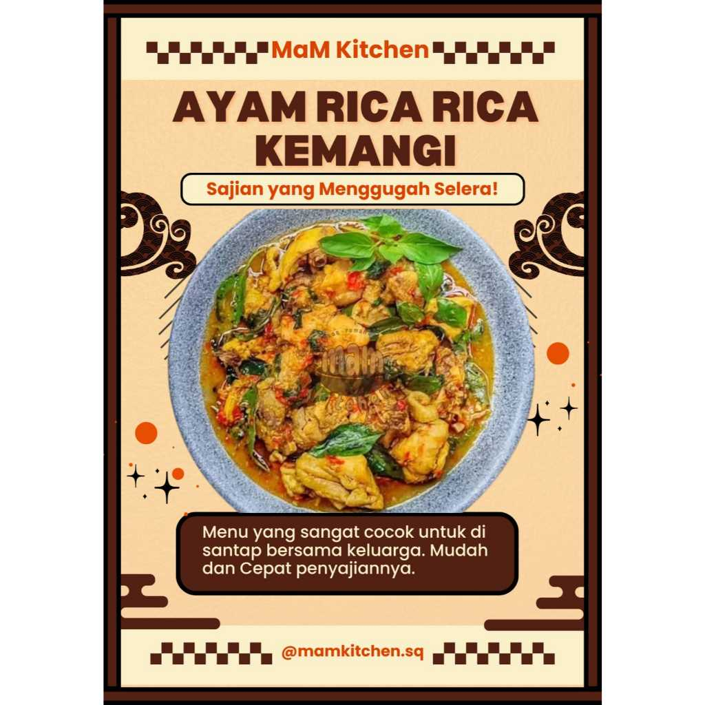 

Ayam Rica Rica Kemangi. 1/2 ekor isi 5 potong