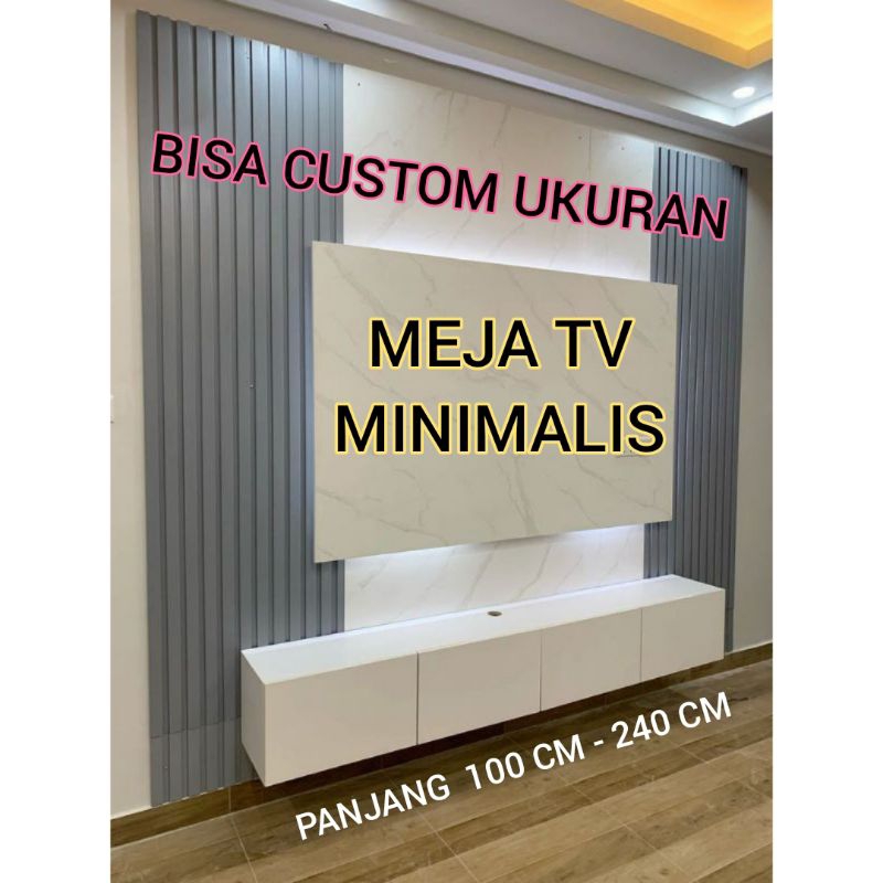 Meja TV Gantung Minimalis Modern Terbaru | Rak TV Dinding Kuat & Elegan