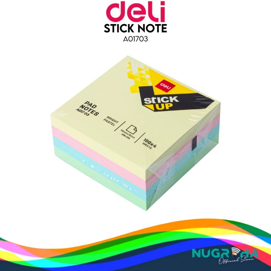 

Stick Sticky Note Pad Memo Tempel Deli 76x76 A01703 / Sticky Notes Aesthetic