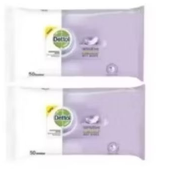 Dettol tisu basah sensitif 50 Lembar (2 pack)