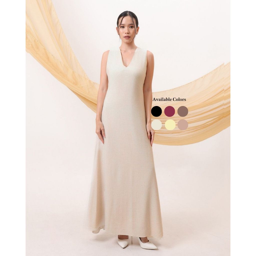 V-neck Linen Dress | Casual & Bridesmaids Dress | Available in 6 Colors