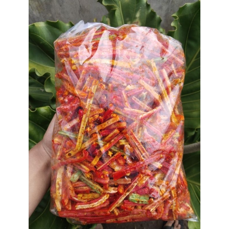 

kerupuk seblak beton warna warni pedas