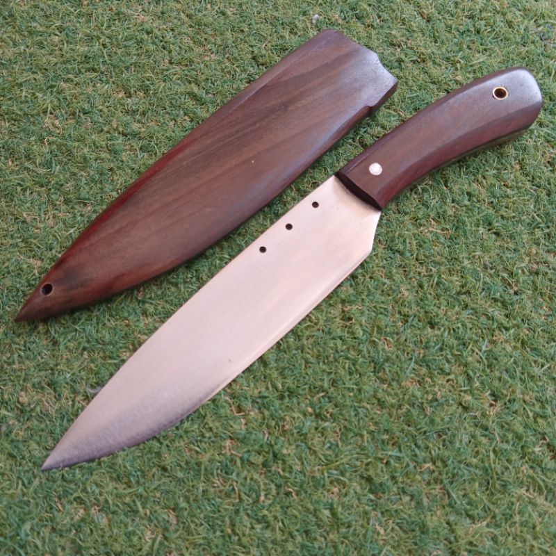 pisau seset full kayu angsono kelling, baha baja per full tang