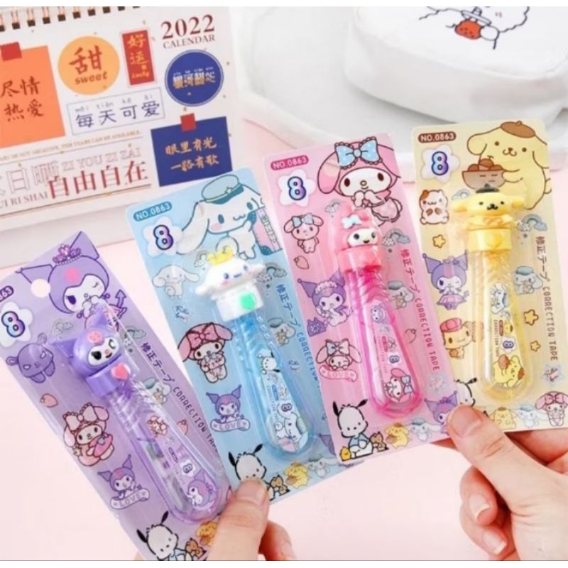 

Correction tape Tipex pita Tip X roll Sanrioo Kuromi Cinnamoroll melody pompopurin