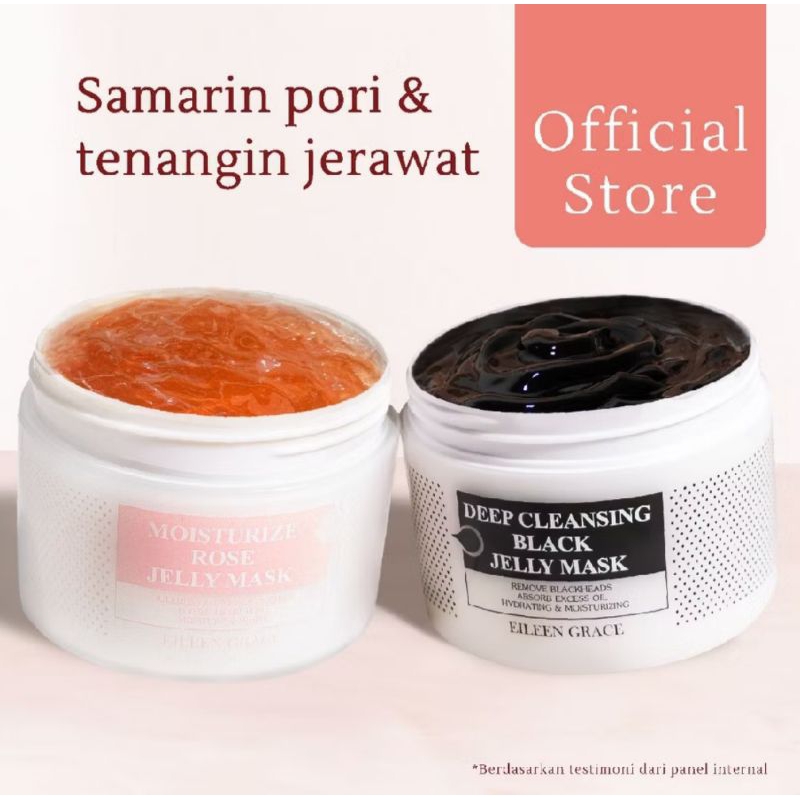 [FREE GIFT PROMO] EILEEN GRACE MOISTURIZE ROSE JELLY MASK AND DEEF CLEANSING BLACK JELLY MASK 300ML 