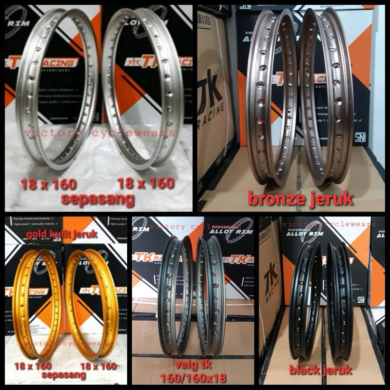 SEPASANG VELG TK RACING 160x18 KULIT JERUK 2 PC