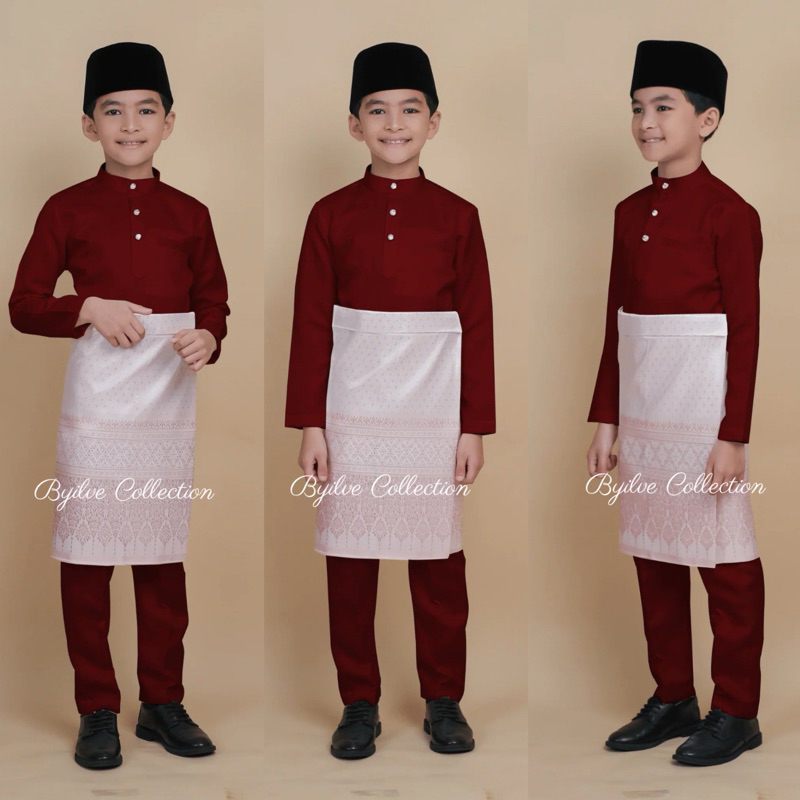 Baju Teluk Belang Anak Laki-Laki Setelan Baju Kurung Melayu Adat Malaysia (hanya baju dan celana)