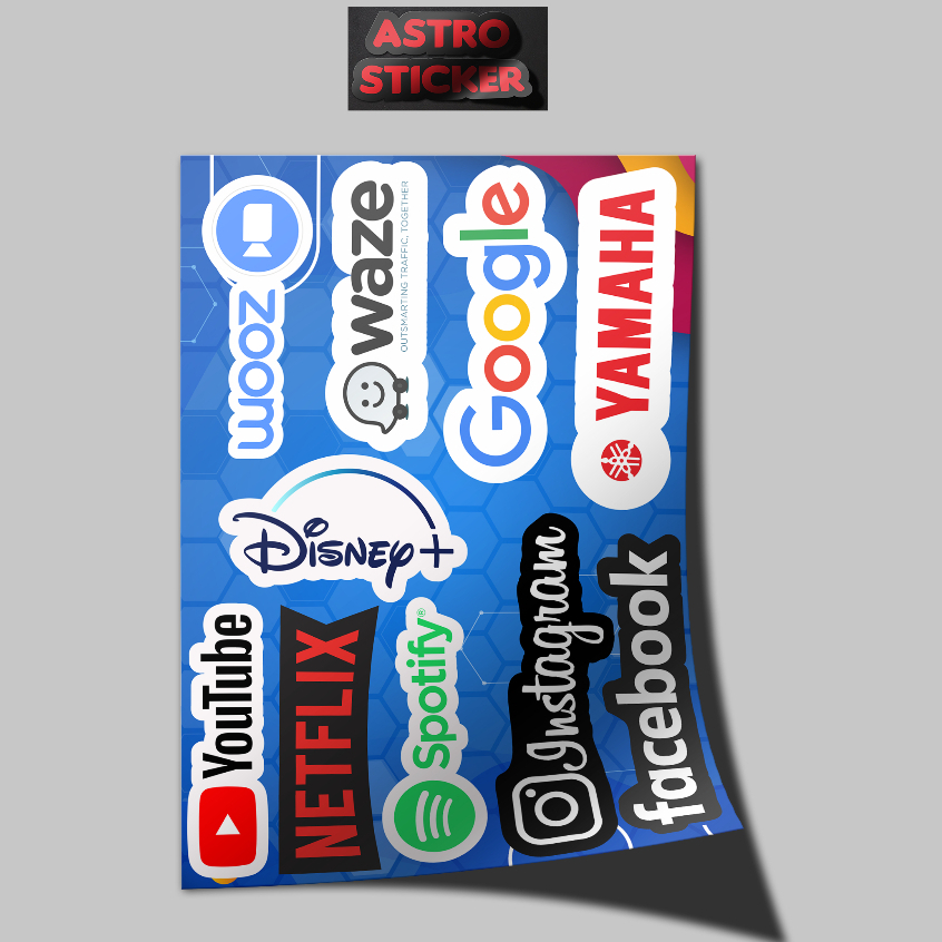 

stiker sosial teknologi google facebook youtube dll cocok untuk tmbler dan laptop maupun motor / stiker tahan air