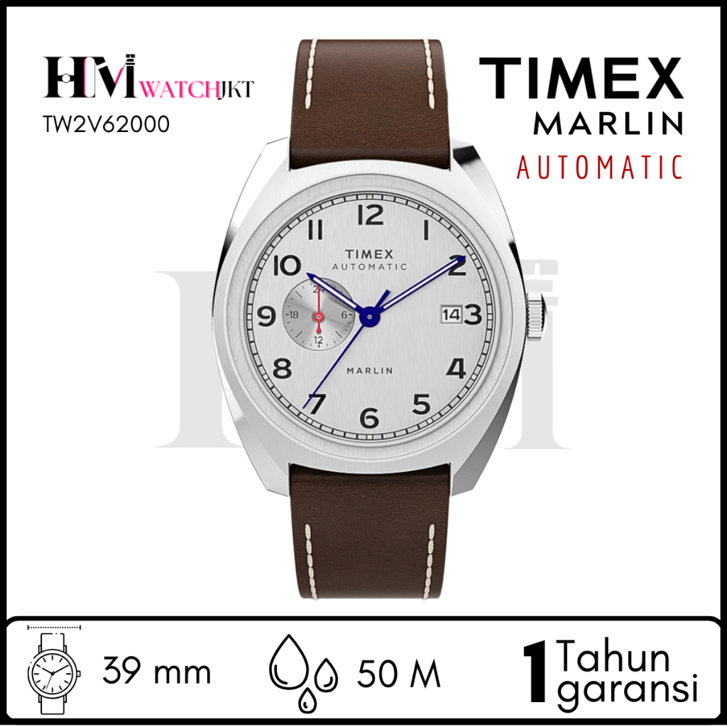 TIMEX TW2V62000 Marlin Jam tangan Pria Original Analog Automatic Antiair