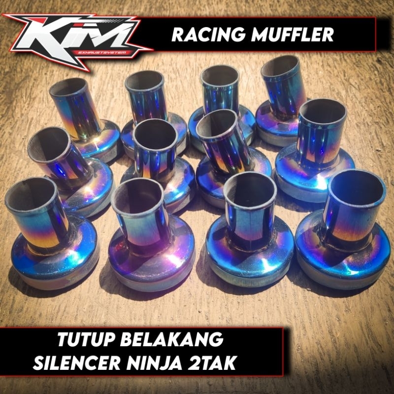 TUTUP SILENCER BELAKANG NINJA 2TAK R RR SS BLUEGOLD DAN POLOS ORI KIM SPECIALIST MUFFLER