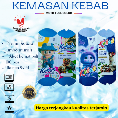 

Box Kebab Premiun | Dus Kotak Kebab Gambar 3D | Bungkus Wadah Kebab Bahan Duplek Berkualitas Isi 100 Lembar