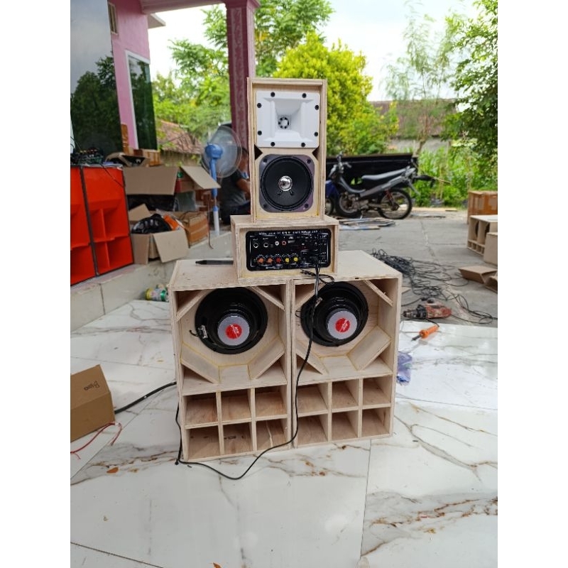 Paket Sound Miniatur Siap Bunyi 6 inch box Booster Bluetooth Speaker