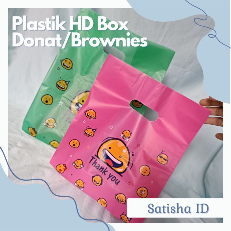 

Plastik HD BOX Donat/Brownies Uk 25x35 cm motif smile / Plastik Dus Box Kue Donat Brownies