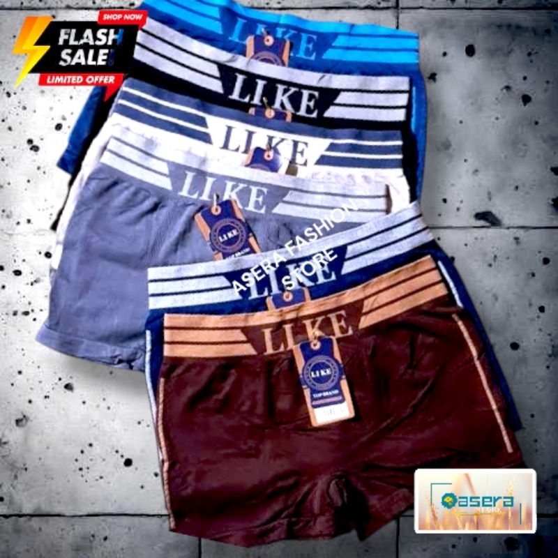 Paket 3pcs Celana Dalam Boxer LIKE, Pakaian Dalam Pria, CD Pria