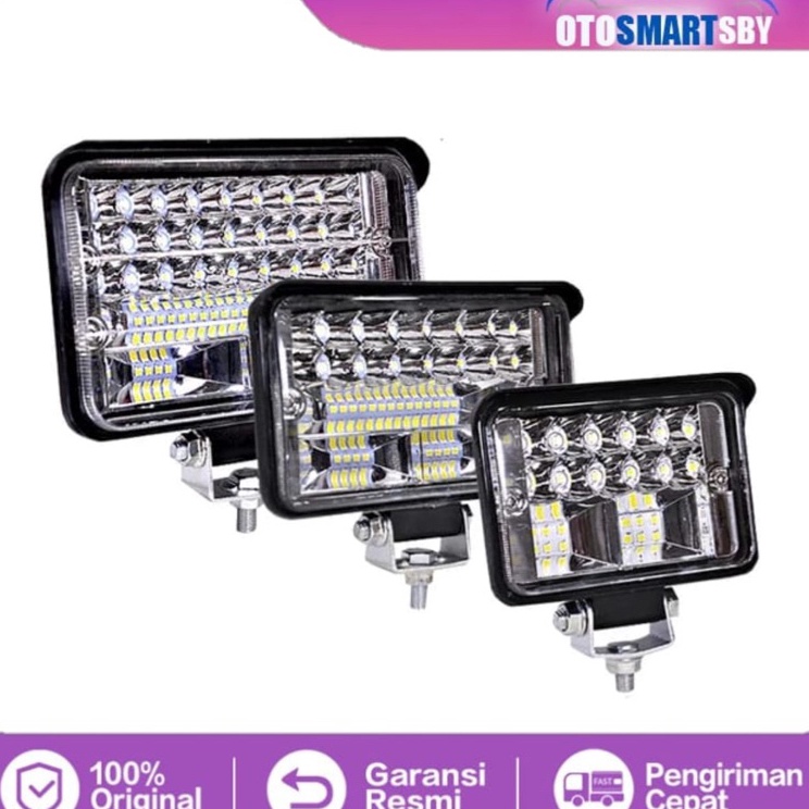 COD  Lampu tembak Sorot Mobil 2 Cahaya Putih  Kuning CREE LED Worklight 3 Mata  58 Mata 12V Dan 24 V