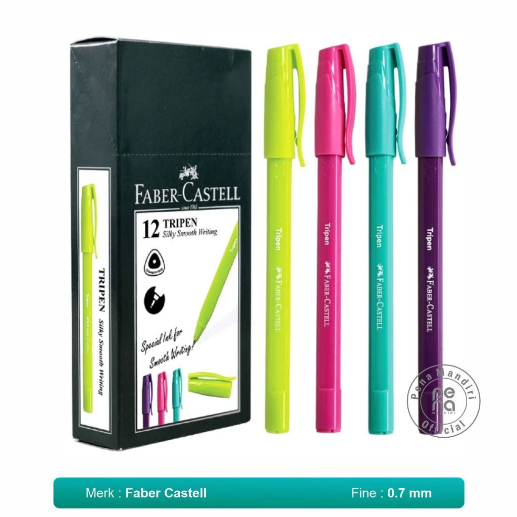 

[1 PACK] Pulpen Ballpoint Pen 0,7 - Tripen Faber Castell Pastel (Beli 1 Lusin Free 2 pcs)