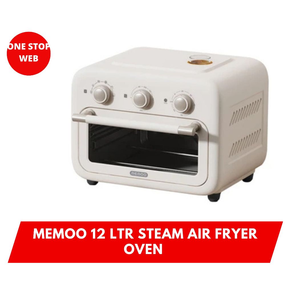 Memoo Steam Air Fryer Oven Putih 12 Ltr Alat Masak Listrik Serbaguna Dehydrator Pemanggang