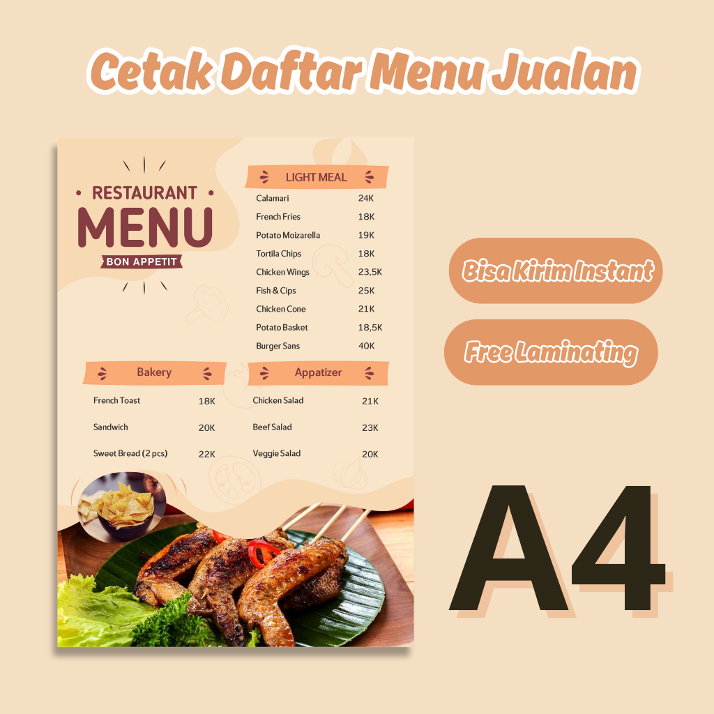 

Cetak Daftar Menu Buku Menu Kertas Menu Pricelist Menu Warkop Free Laminating Dan Desain